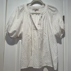 LOFT polka dot blouse - white - Medium